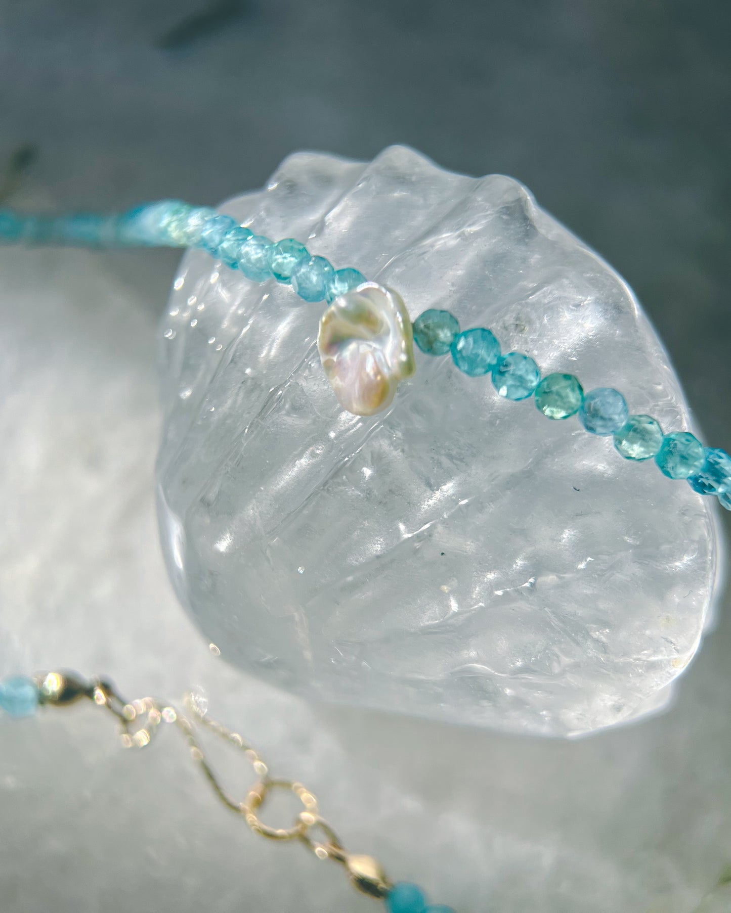 Salacia Necklace ⋄ Seafoam Apatite & Pearl