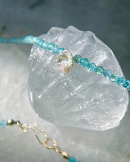 Salacia Necklace ⋄ Seafoam Apatite & Pearl