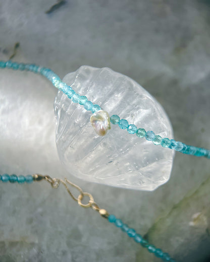 Salacia Necklace ⋄ Seafoam Apatite & Pearl