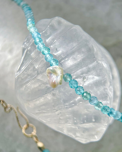 Salacia Necklace ⋄ Seafoam Apatite & Pearl