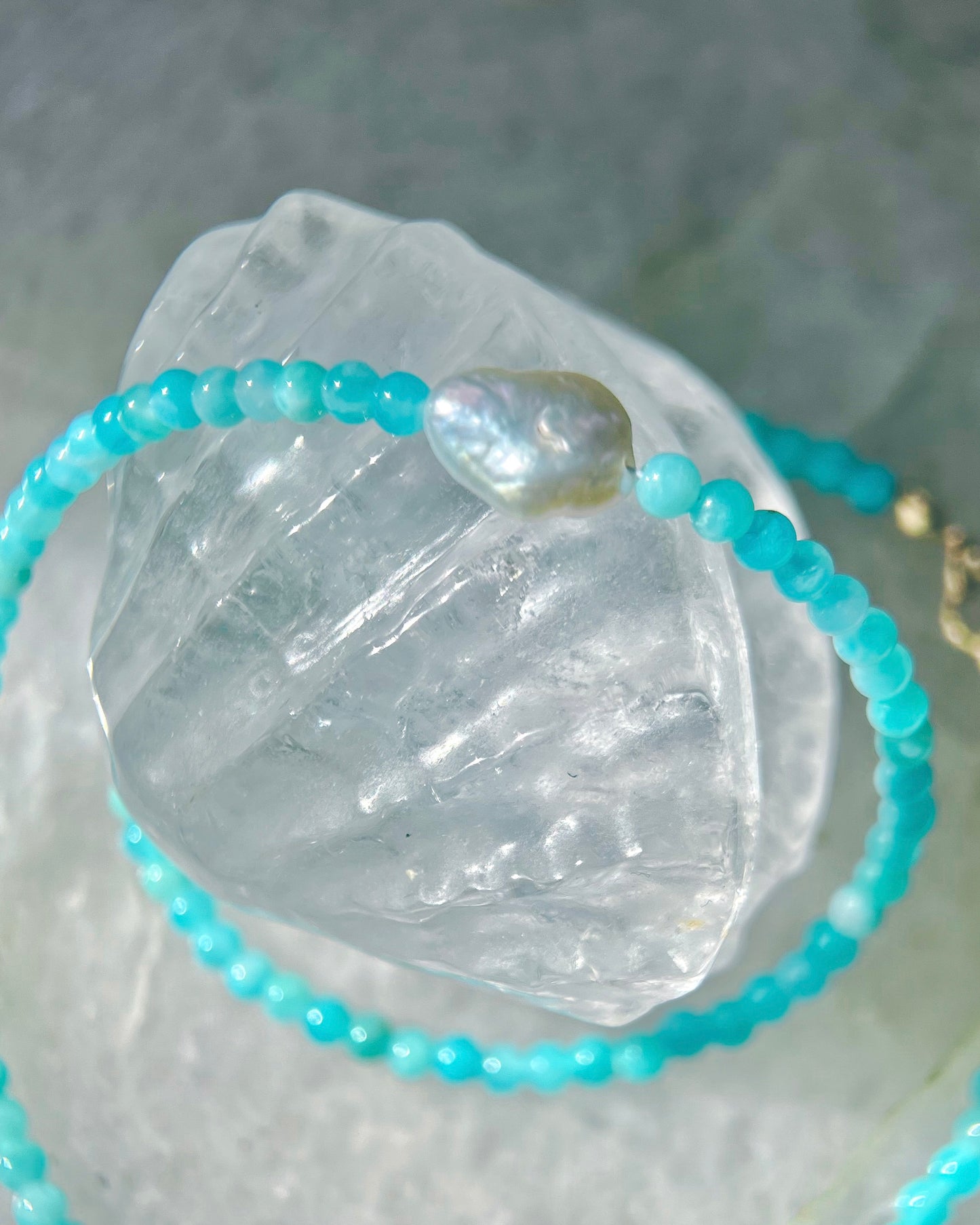 Salacia Necklace ⋄ Amazonite & Pearl
