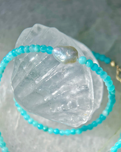 Salacia Necklace ⋄ Amazonite & Pearl