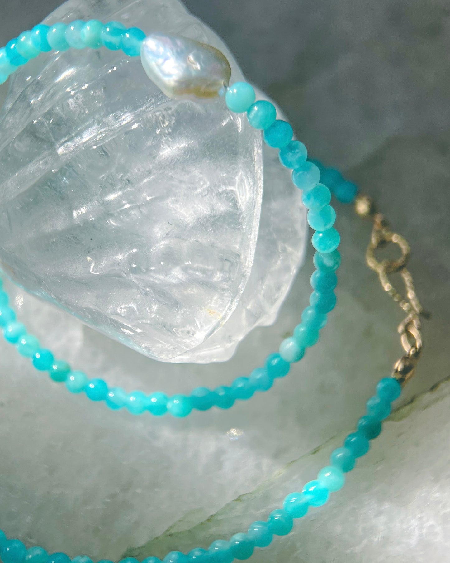 Salacia Necklace ⋄ Amazonite & Pearl
