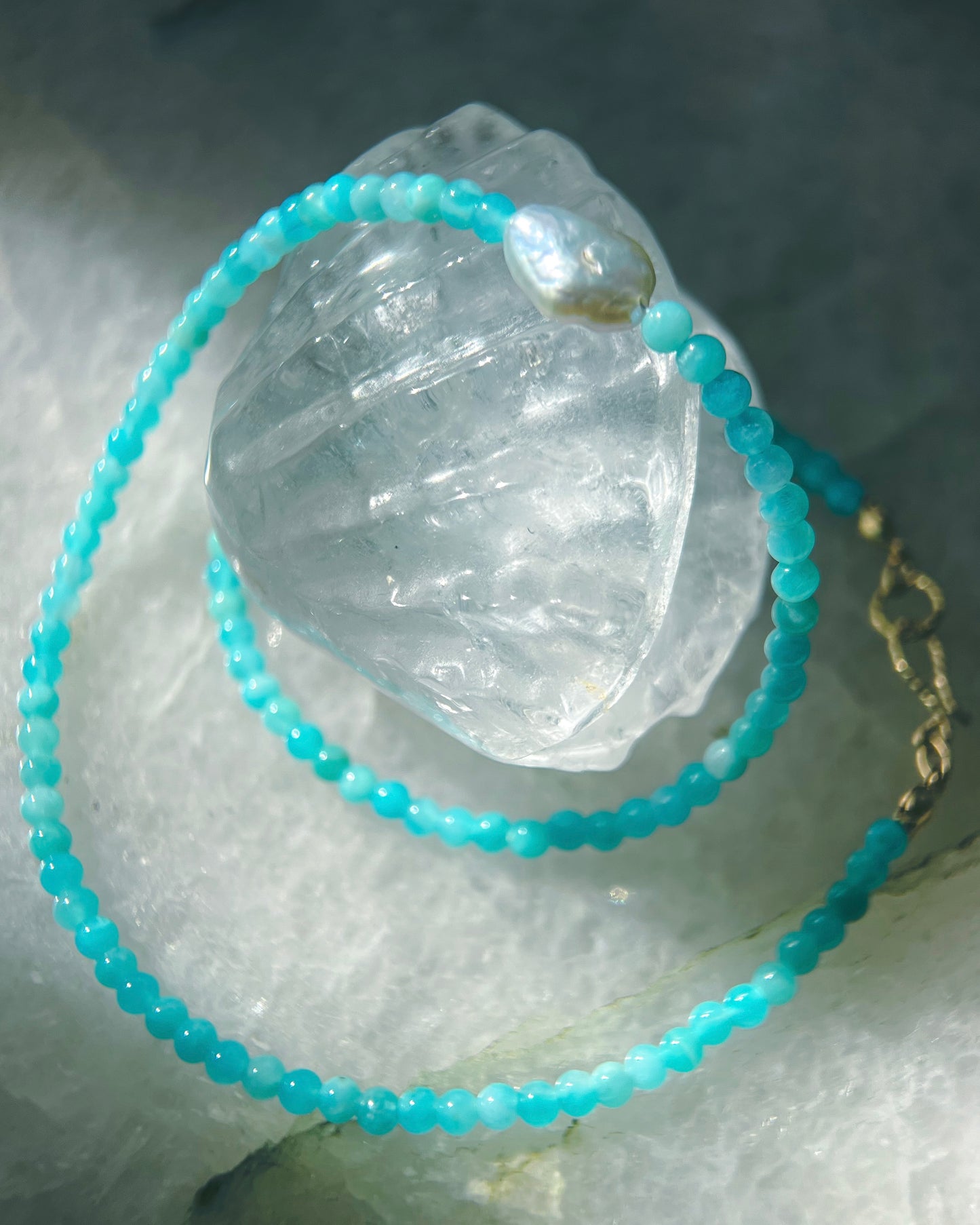 Salacia Necklace ⋄ Amazonite & Pearl