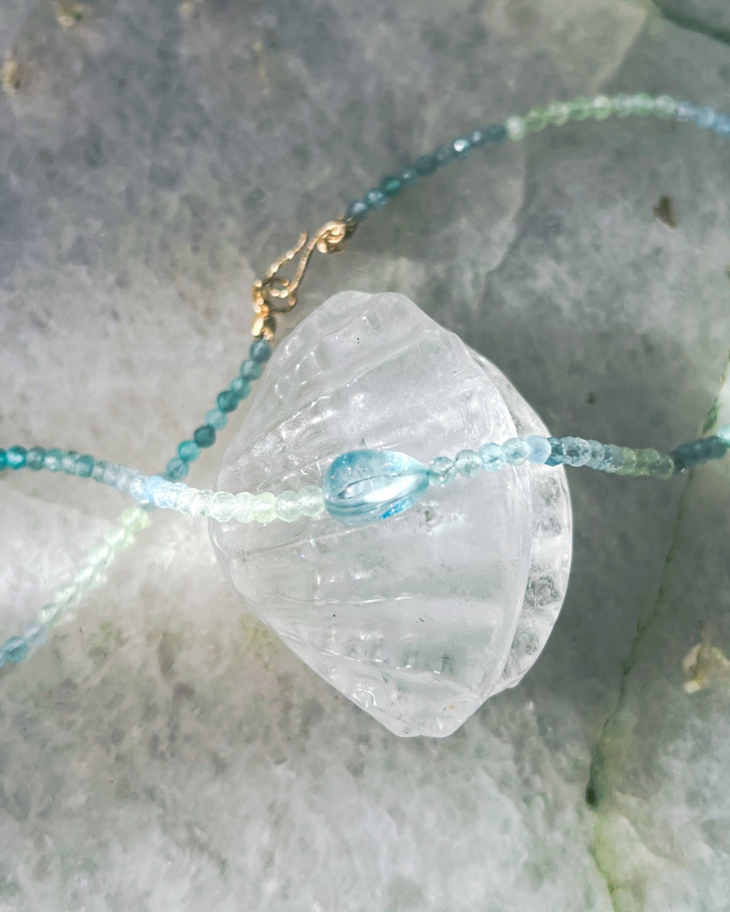 Ocean Spray Necklace ⋄ Aquamarine, Prehnite, Apatite & Topaz