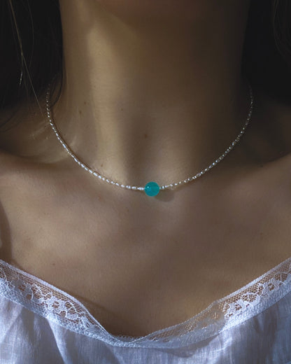 Daughter of the Sea Necklace ⋄ Amazonite & Pearls