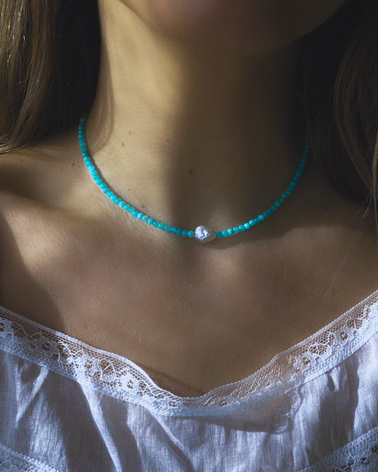 Salacia Necklace ⋄ Amazonite & Pearl