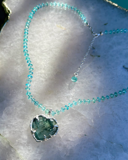 Siren’s Heart Amulet ⋄ Indicolite Tourmaline & Sea Apatite