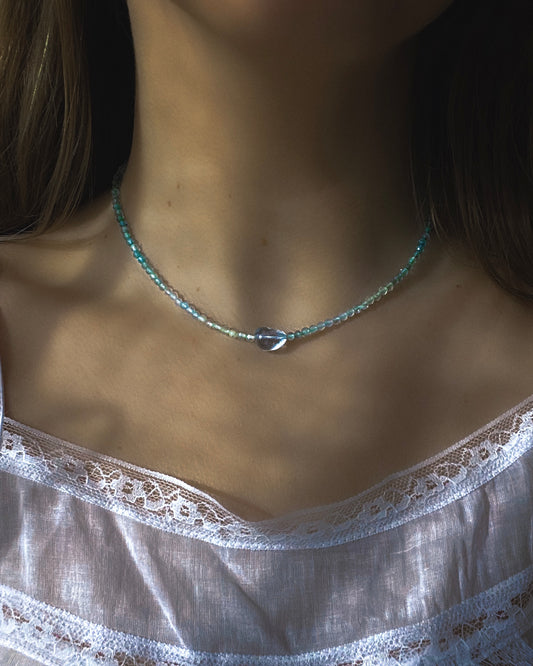 Ocean Spray Necklace ⋄ Aquamarine, Prehnite, Apatite & Topaz