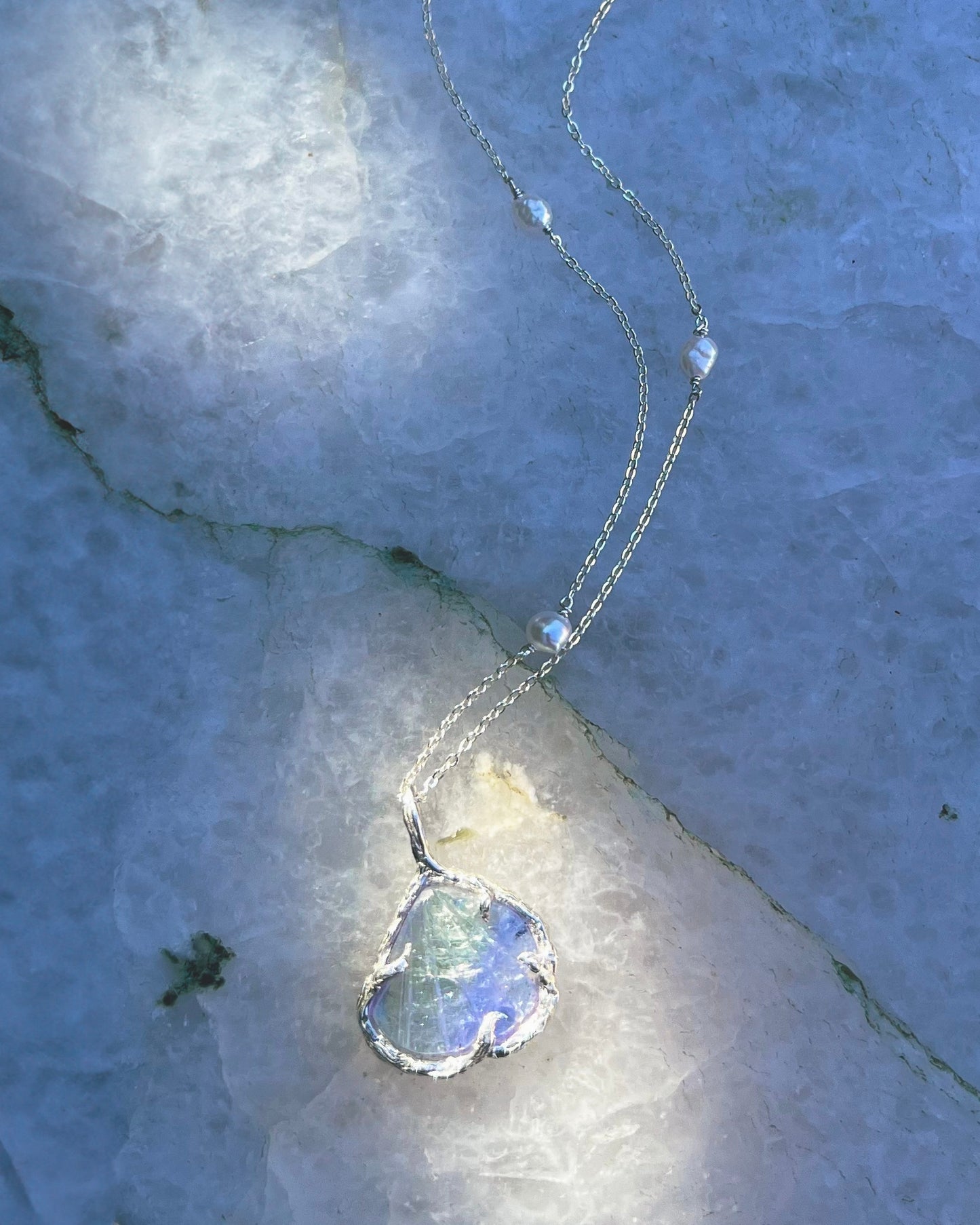 Ocean Amulet ⋄ Mermaid Tanzanite & Pearls