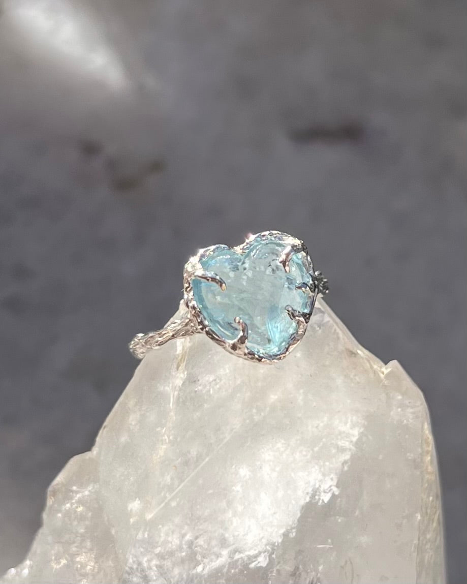 Heart of the Ocean Ring ⋄  Aquamarine ⋄ size 6.5