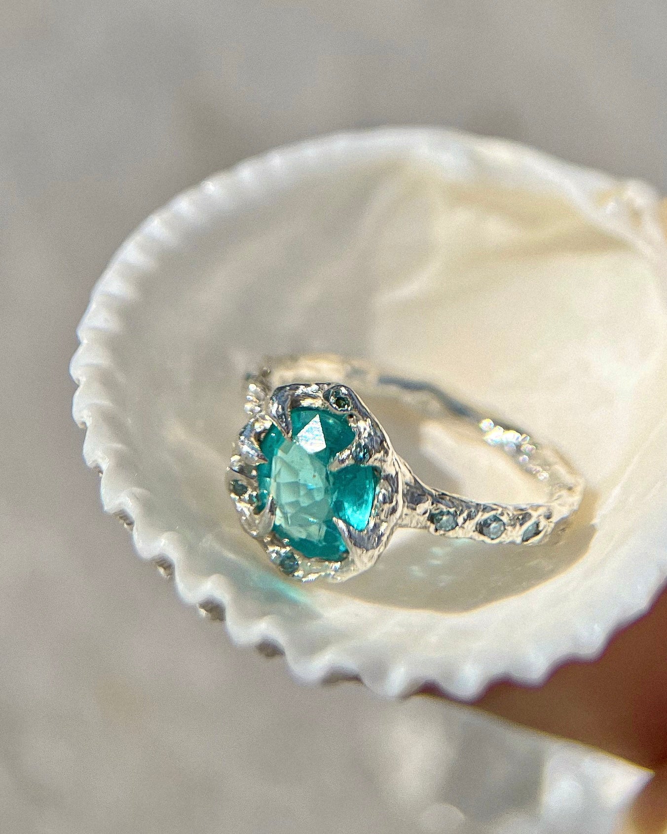 Lagoon Ring ⋄  Sea Green Apatite ⋄ size 5.5