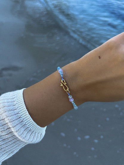 Dewdrops Bracelet ⋄ Lavender Moon Quartz & Aquamarine