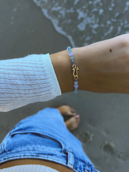 Dewdrops Bracelet ⋄ Lavender Moon Quartz & Aquamarine