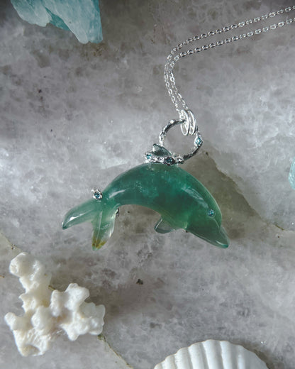 Dolphin Spirit Animal Amulet ⋄ Green Fluorite