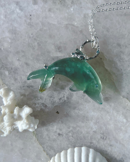 Dolphin Spirit Animal Amulet ⋄ Green Fluorite