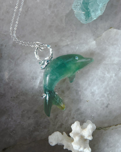 Dolphin Spirit Animal Amulet ⋄ Green Fluorite