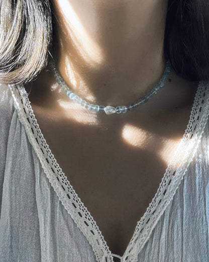 Water Nymph Necklace ⋄ Aquamarine & Pearl