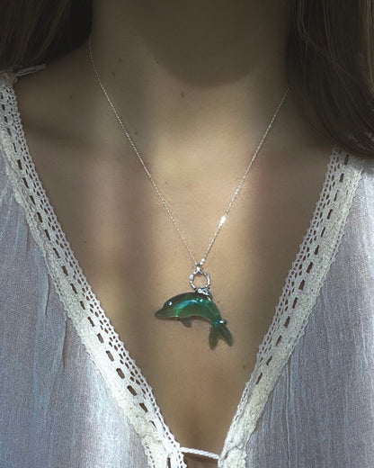Dolphin Spirit Animal Amulet ⋄ Green Fluorite