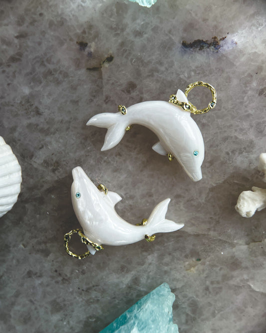 Dolphin Spirit Animal Amulet ⋄ Mother of Pearl