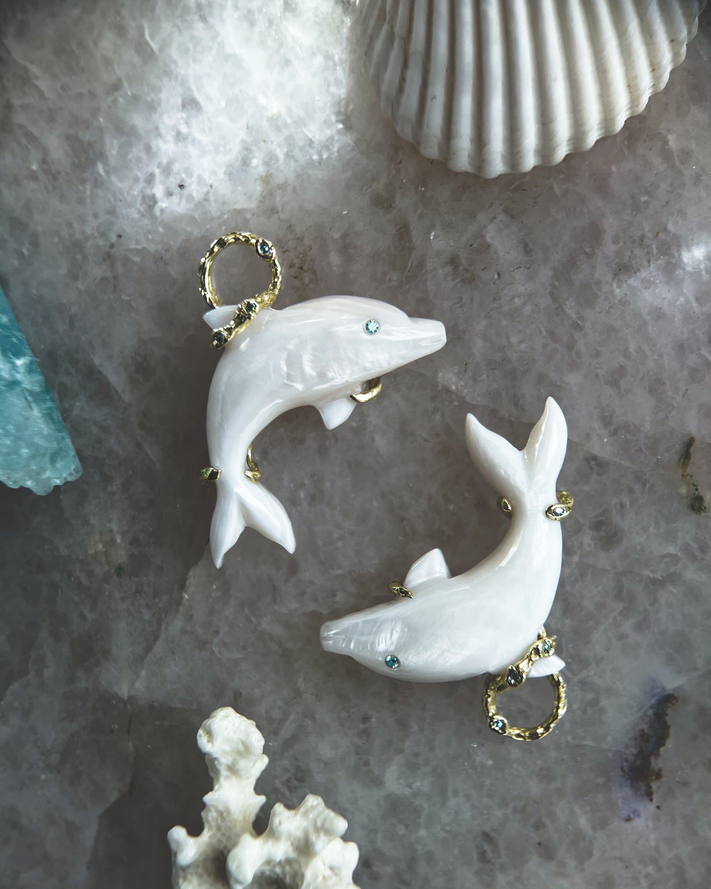 Dolphin Spirit Animal Amulet ⋄ Mother of Pearl