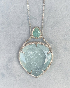 Heart of the Ocean Amulet ⋄ Shimmer Aquamarine & Paraíba Tourmaline