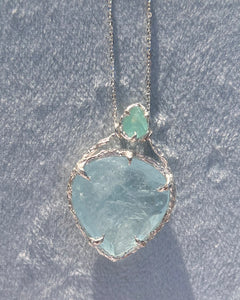 Heart of the Ocean Amulet ⋄ Shimmer Aquamarine & Paraíba Tourmaline