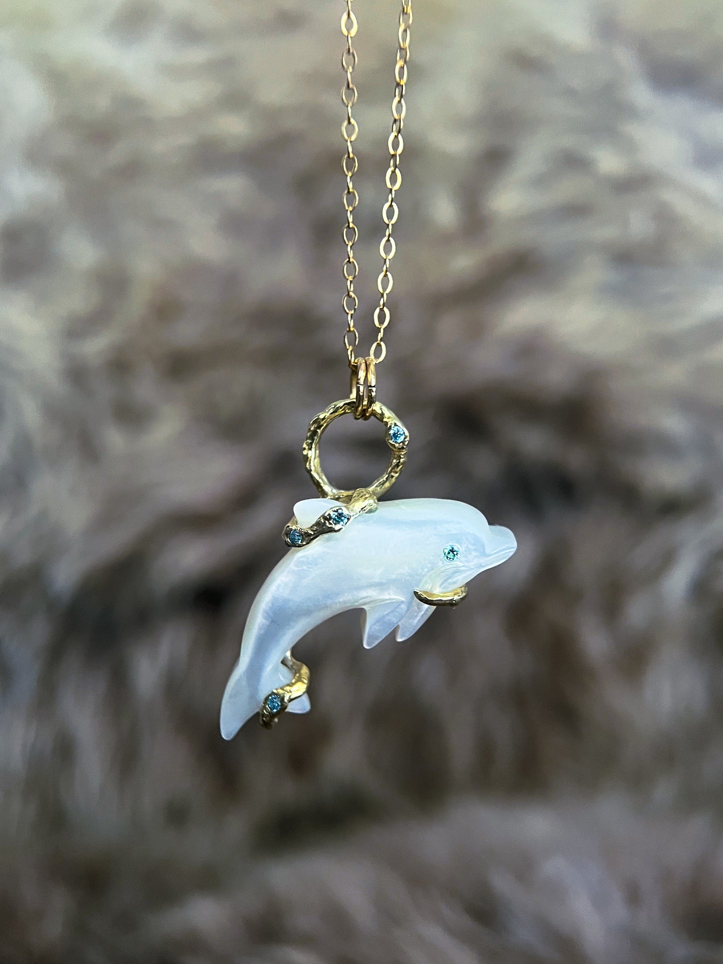 Dolphin Spirit Animal Amulet ⋄ Mother of Pearl