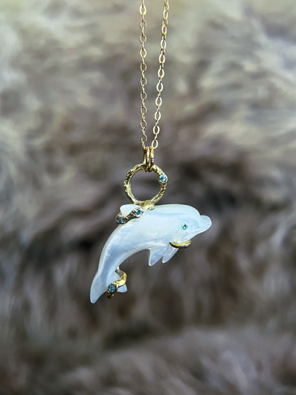 Dolphin Spirit Animal Amulet ⋄ Mother of Pearl