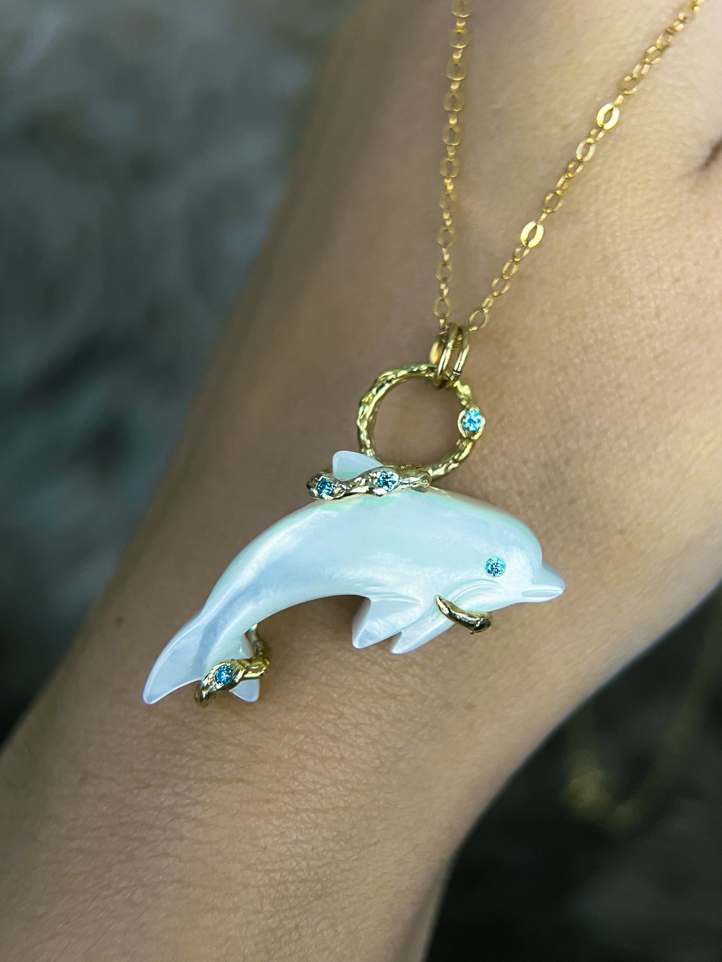 Dolphin Spirit Animal Amulet ⋄ Mother of Pearl
