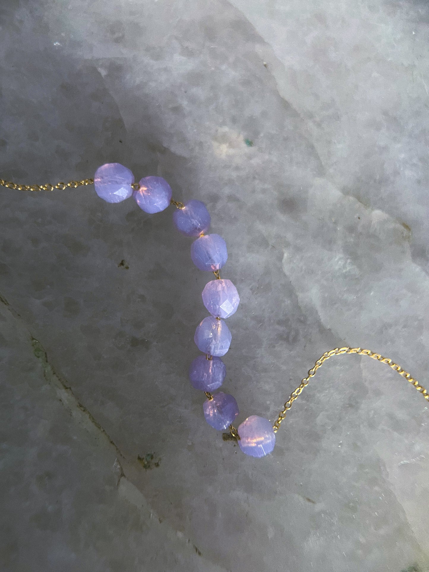 Dewdrops Necklace ⋄ Lavender Moon Quartz