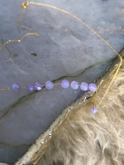 Dewdrops Necklace ⋄ Lavender Moon Quartz