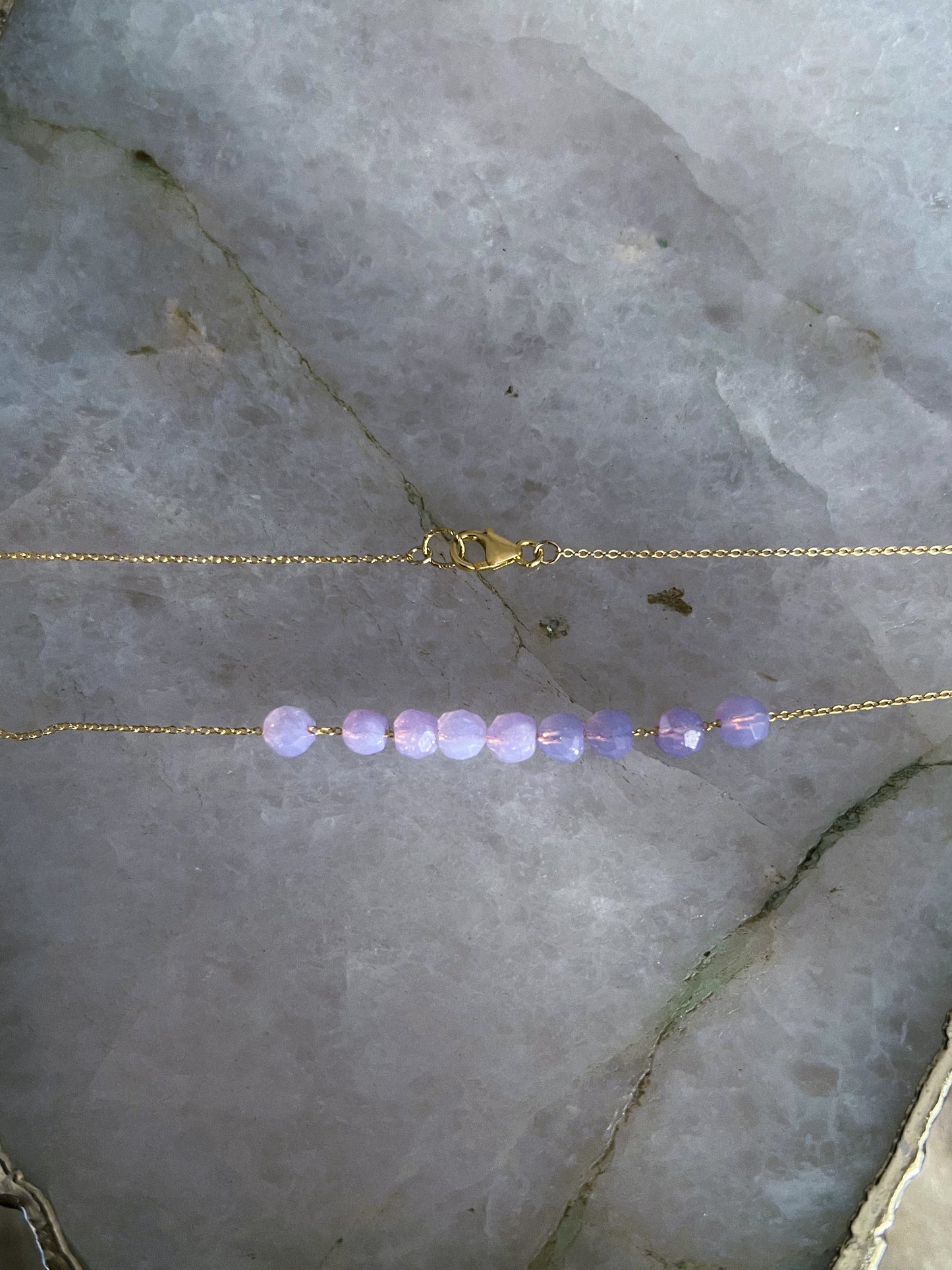 Dewdrops Necklace ⋄ Lavender Moon Quartz