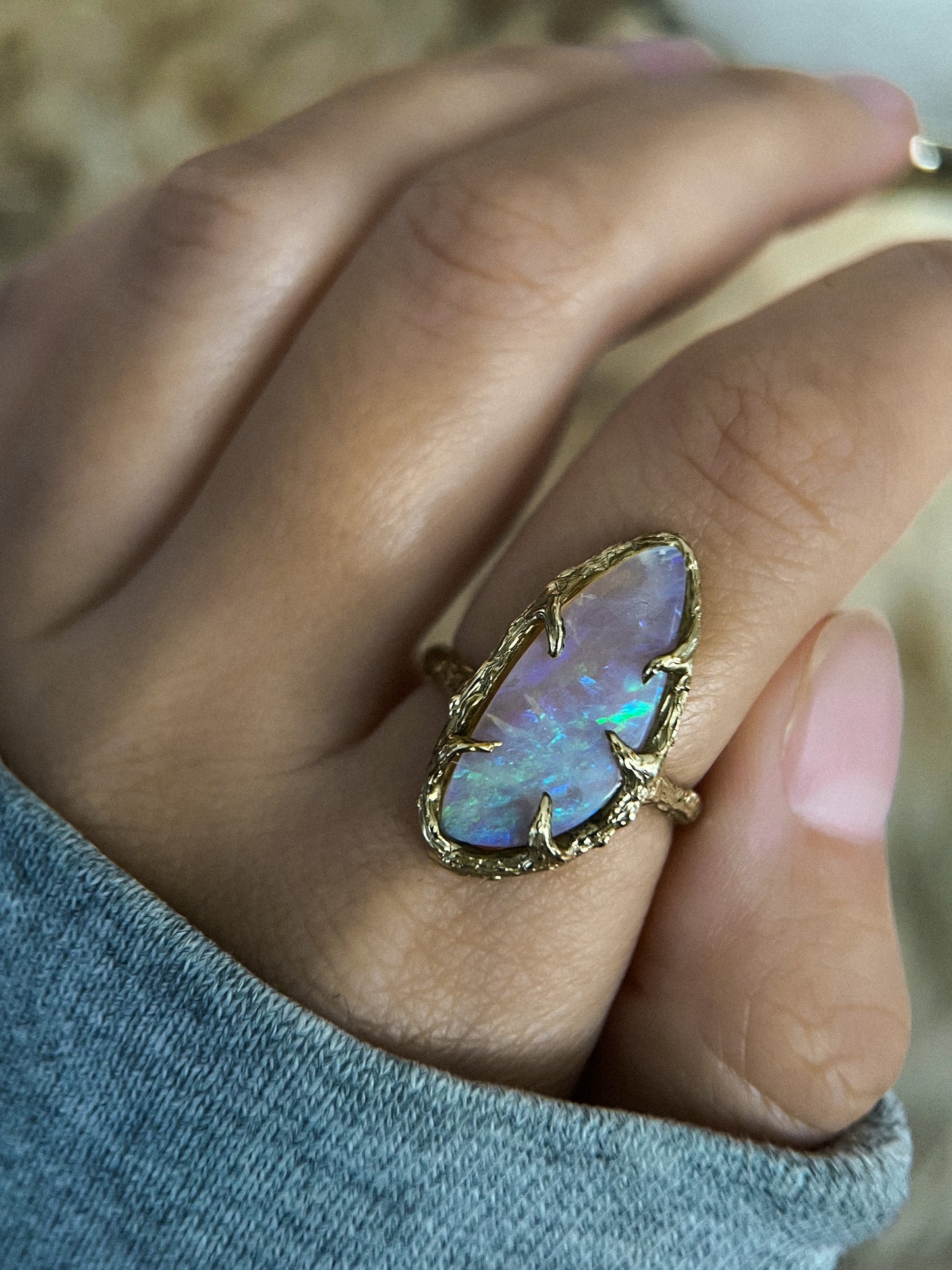 Unicorn Ring ⋄ Australian Opal ⋄ size 7.5