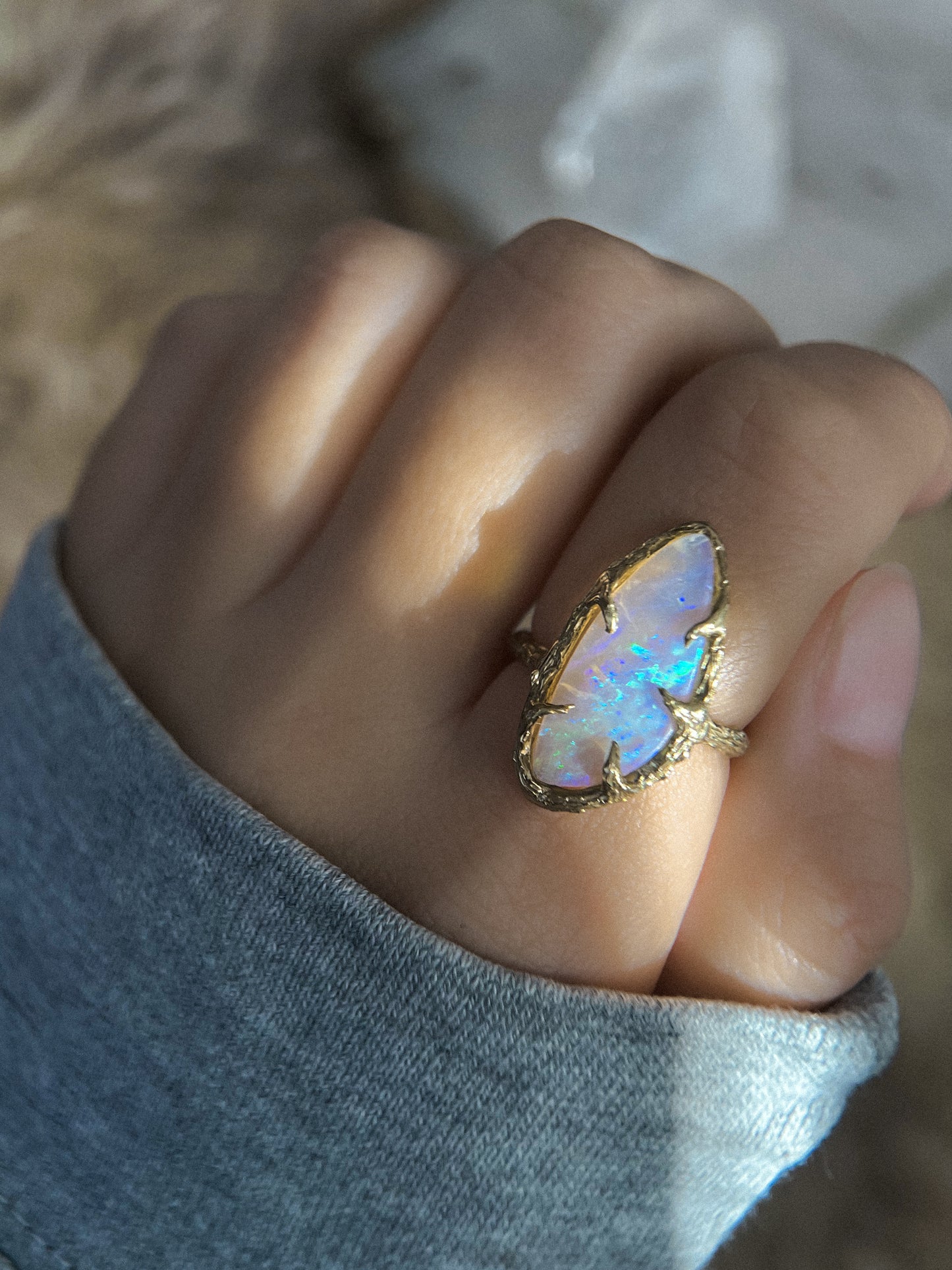 Unicorn Ring ⋄ Australian Opal ⋄ size 7.5