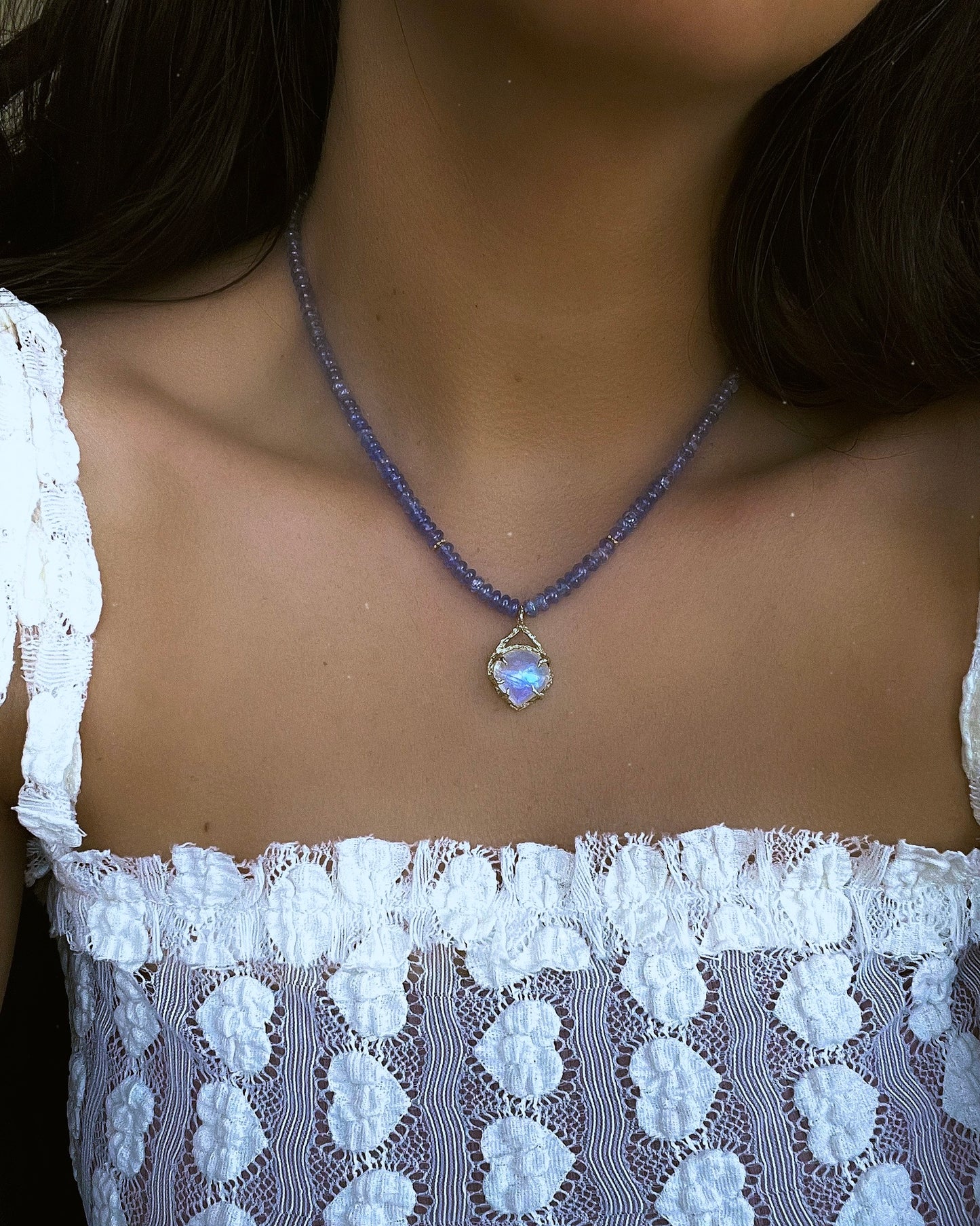 Heart Portal Necklace ⋄ Moonstone & Tanzanite