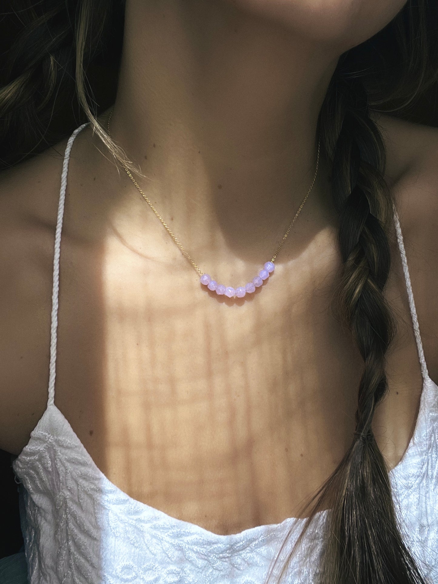 Dewdrops Necklace ⋄ Lavender Moon Quartz