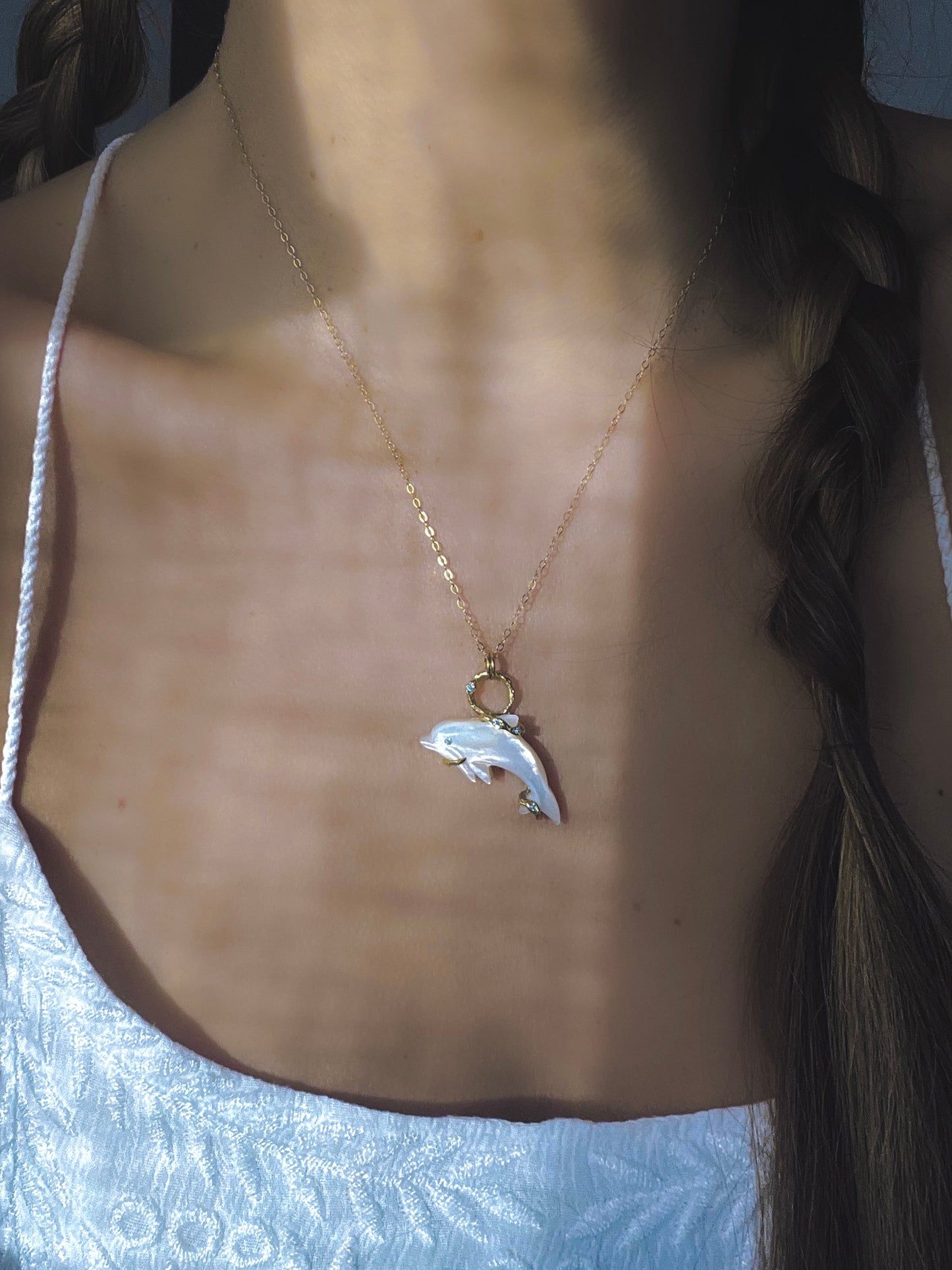Dolphin Spirit Animal Amulet ⋄ Mother of Pearl