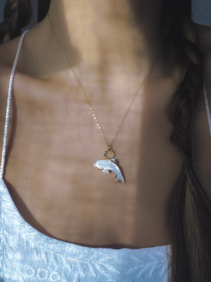 Dolphin Spirit Animal Amulet ⋄ Mother of Pearl