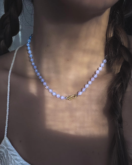 Dewdrops Necklace ⋄ Blue Lace Agate