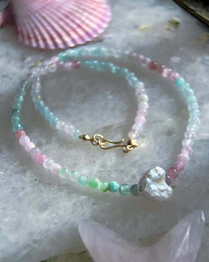 Gem Candy Necklace ⋄ Ice Cream Tourmaline & Pearl