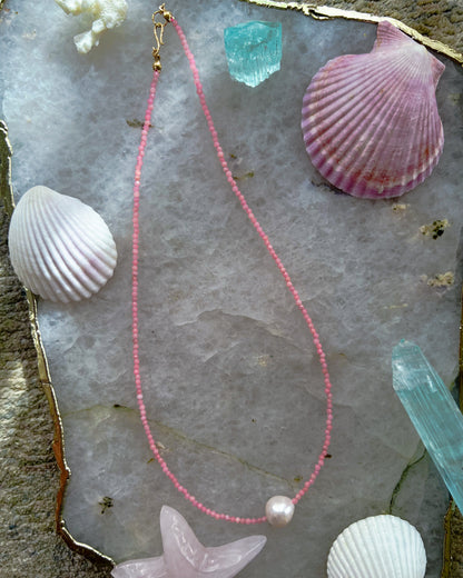 Daughter of the Sea Necklace ⋄ Pink Opals & Pearl