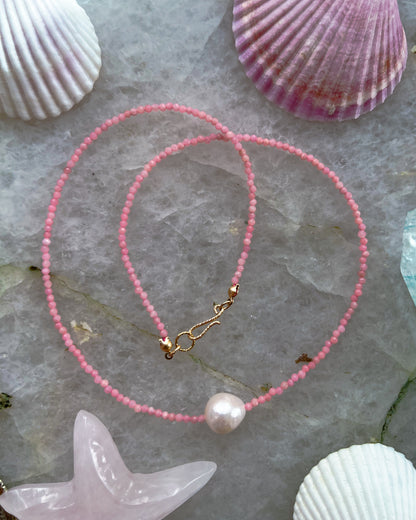Daughter of the Sea Necklace ⋄ Pink Opals & Pearl