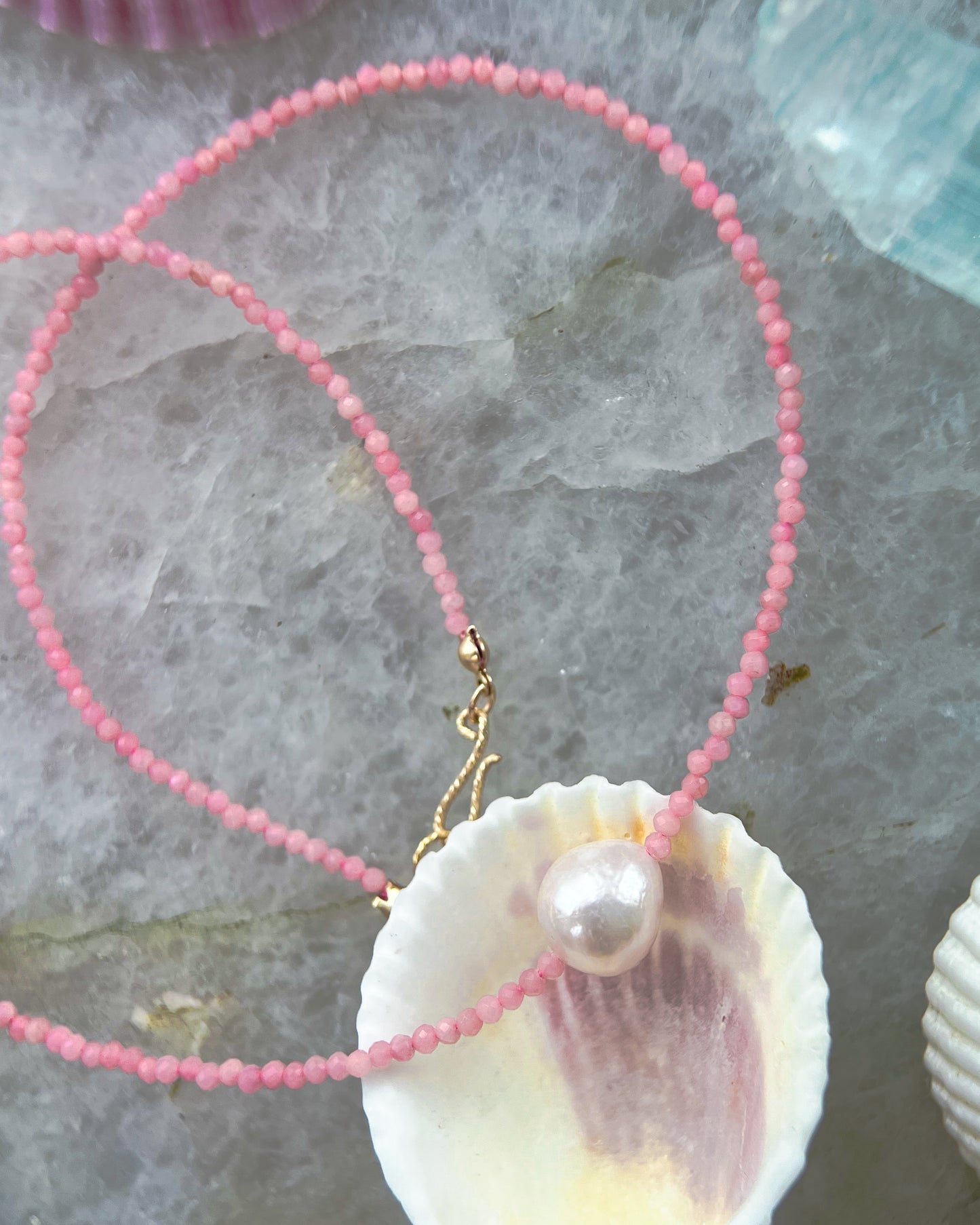 Daughter of the Sea Necklace ⋄ Pink Opals & Pearl