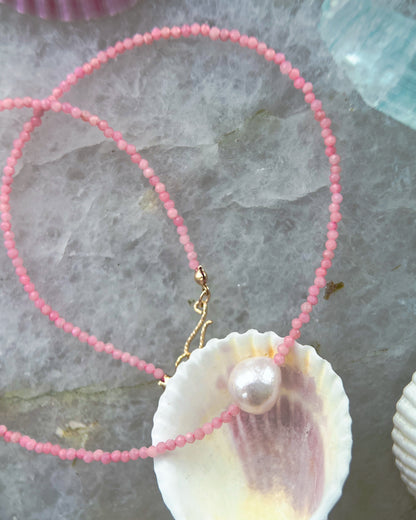Daughter of the Sea Necklace ⋄ Pink Opals & Pearl