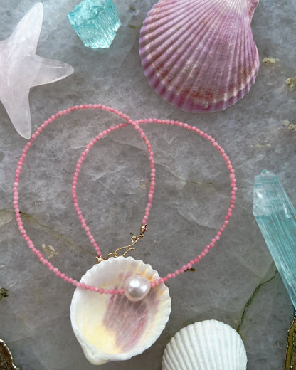Daughter of the Sea Necklace ⋄ Pink Opals & Pearl
