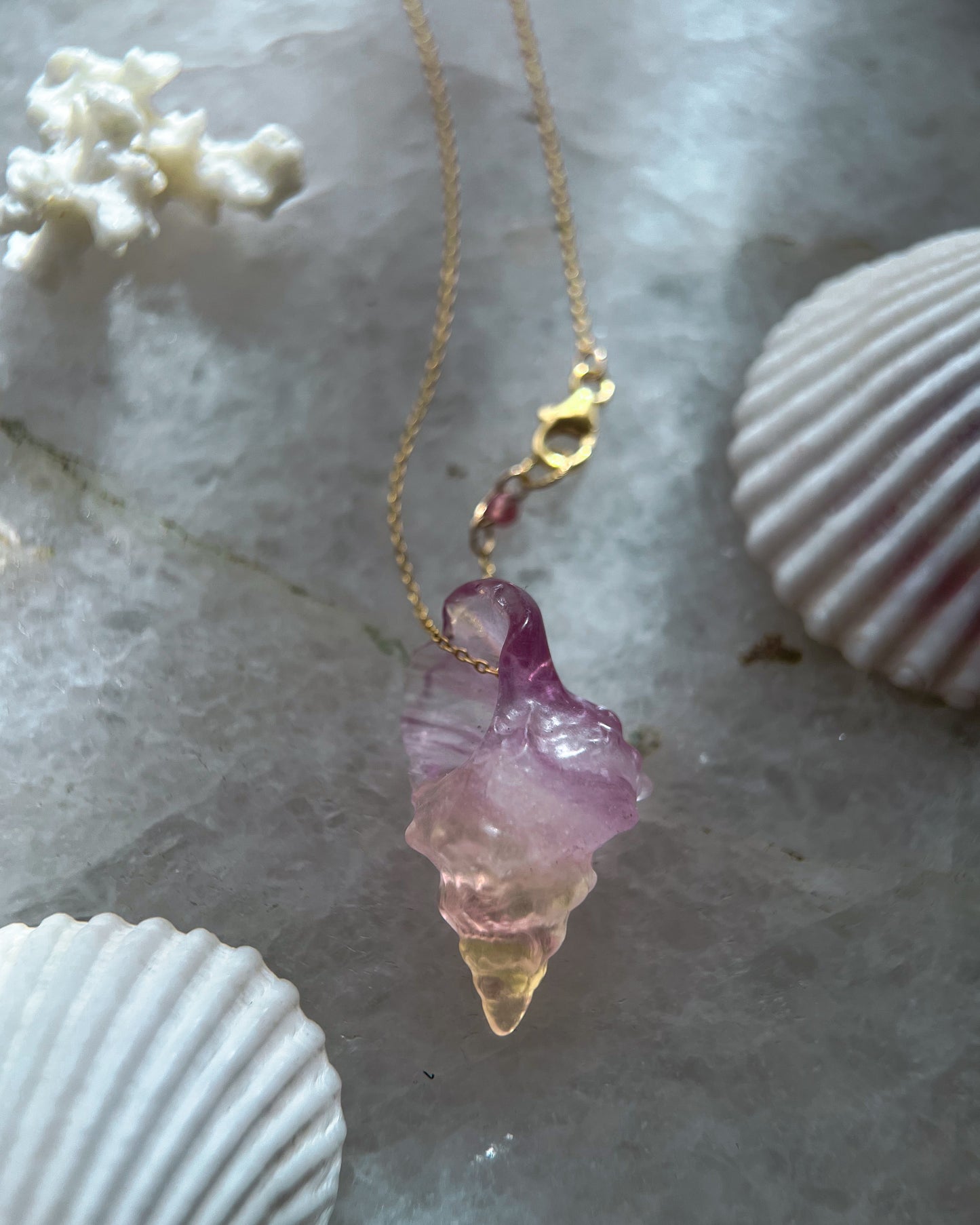 Sereia Long Necklace ⋄ Purple Yellow Fluorite
