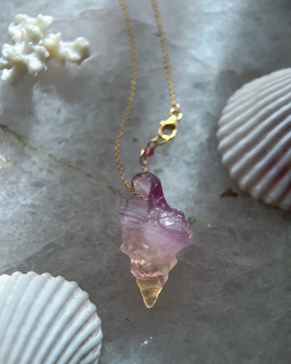 Sereia Long Necklace ⋄ Purple Yellow Fluorite