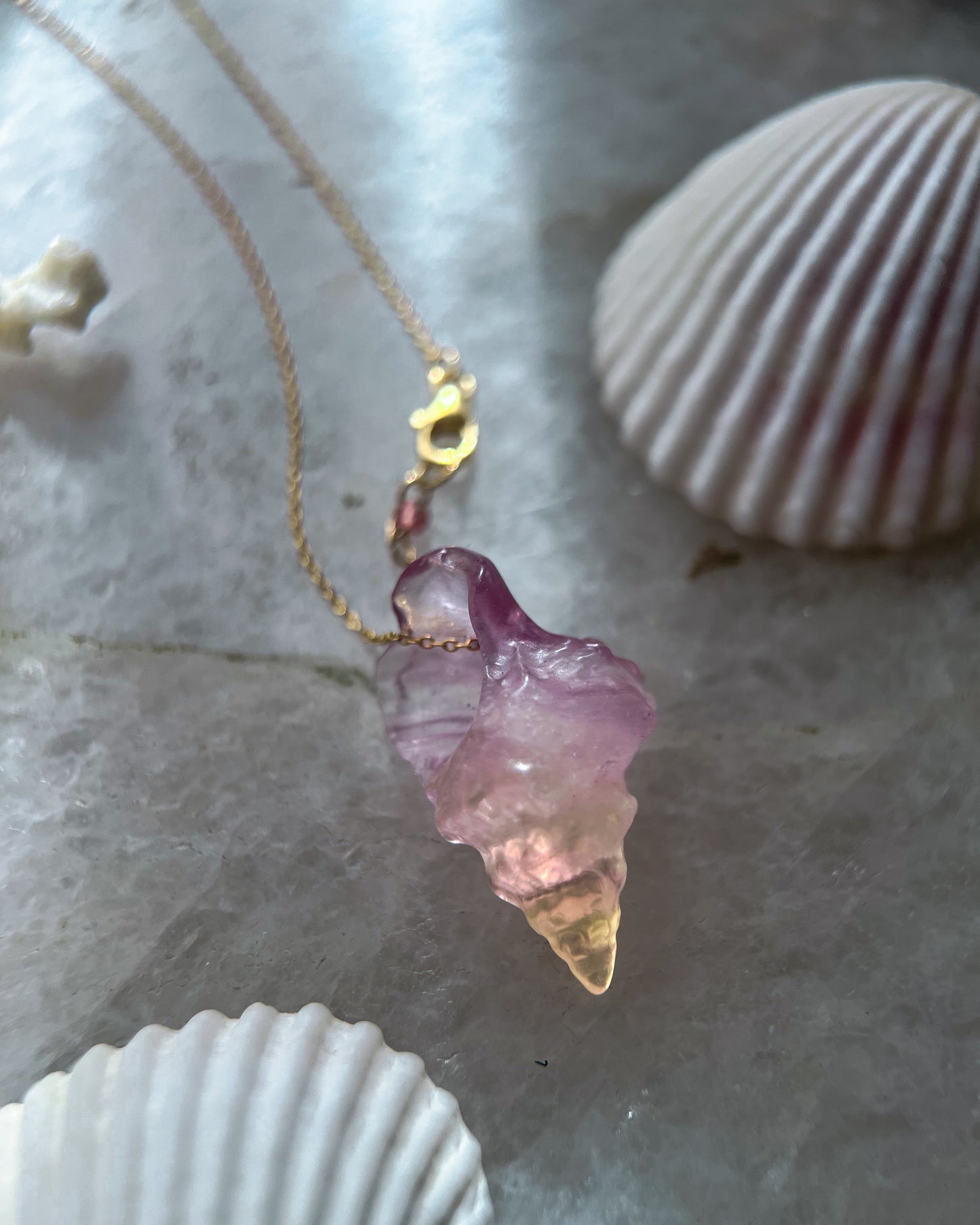 Sereia Long Necklace ⋄ Purple Yellow Fluorite