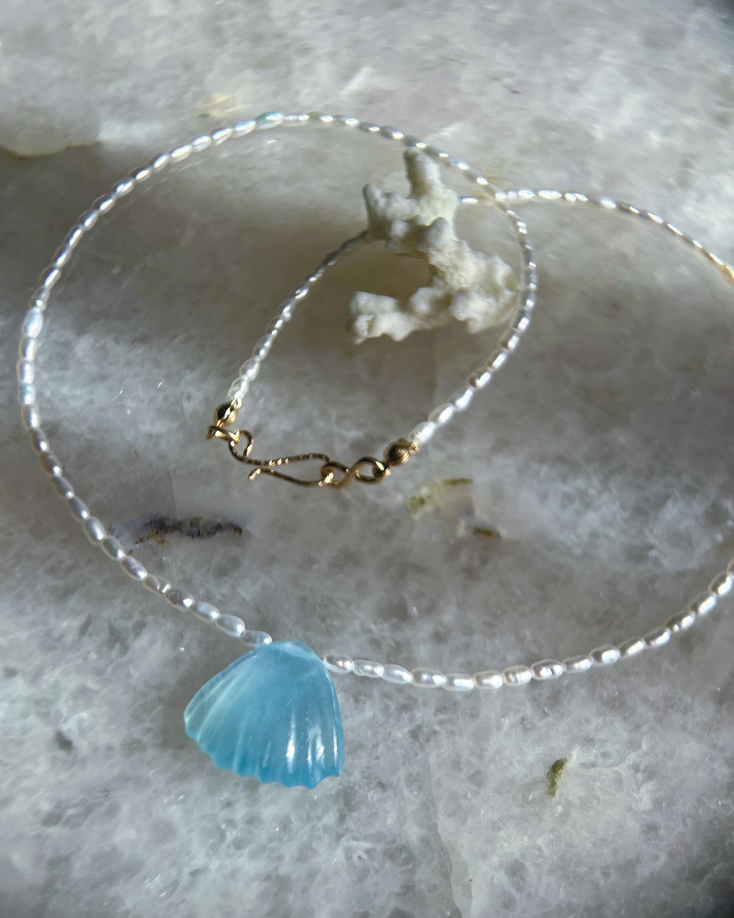 Daughter of the Sea Necklace ⋄ Aquamarine & Freshwater Pearls
